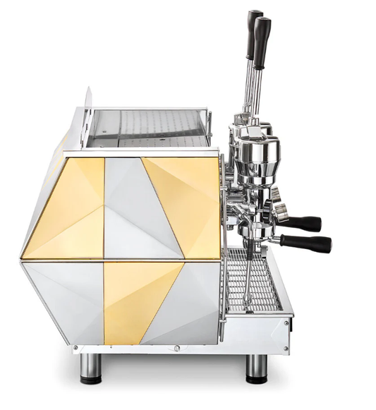 La Pavoni Diamante Commercial Espresso Machine 2 group lever GOLD - Majesty Coffee