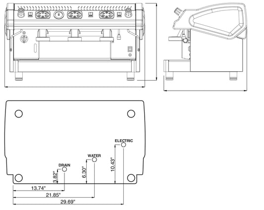 Rosito Bisani Tecnica 3 Group Espresso Machine