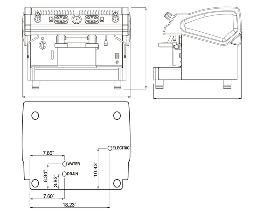 Rosito Bisani Tecnica SB 2 Group Compact Espresso Machine