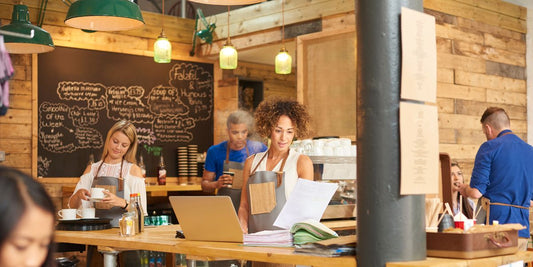 busy coffee shop with customers