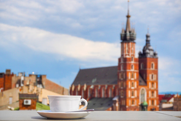 church and coffee cup