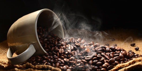 coffee beans and coffee cup