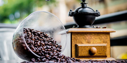 coffee grinder and coffee beans