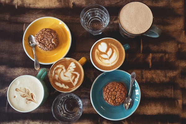 various latte drinks