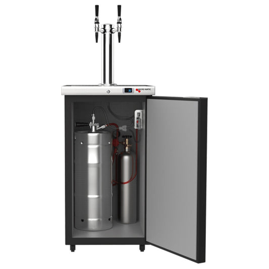 Americano Kegerator – Nitro Cold Brew – 17-1/2" – Black Vinyl opened door