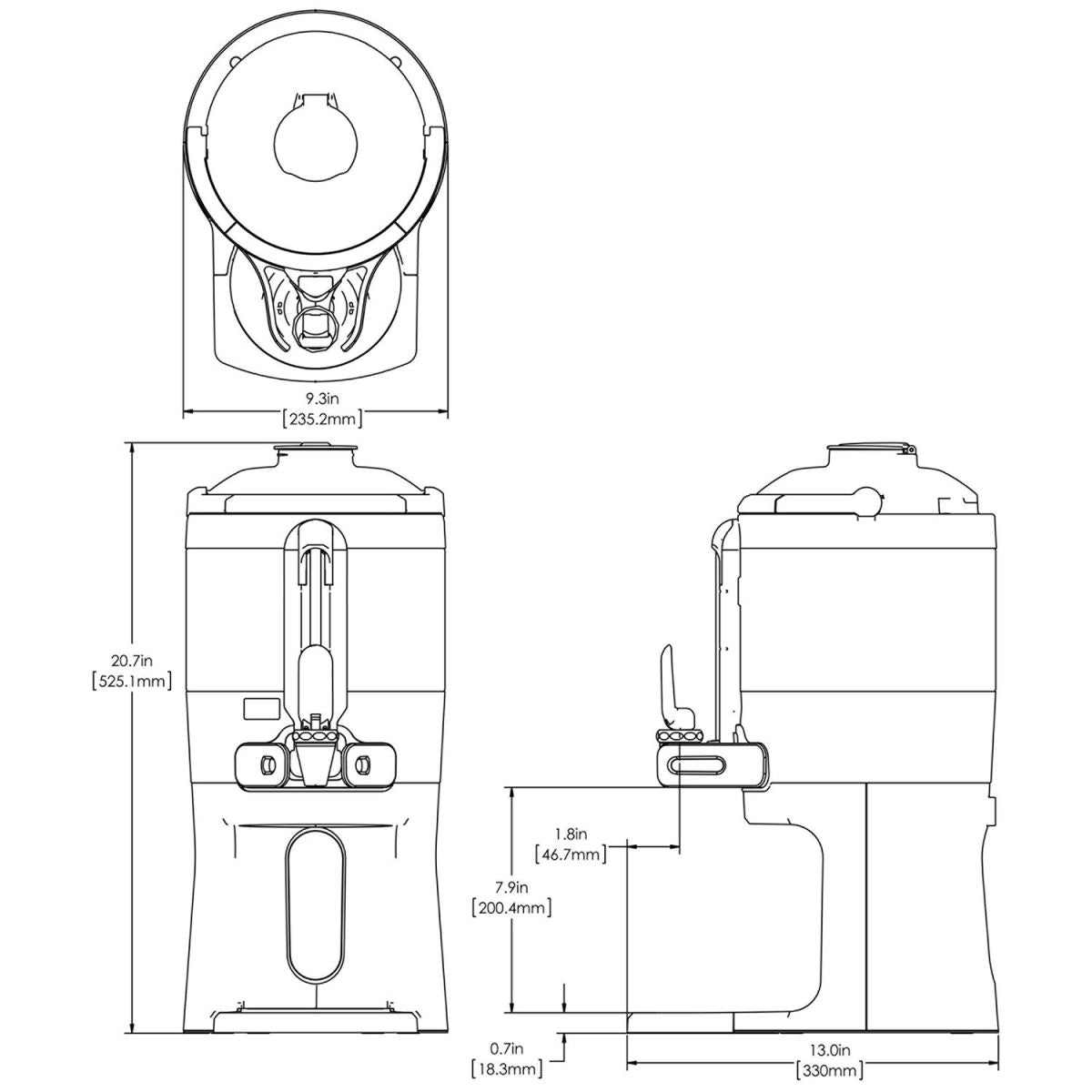 GEN3 1Gal (3.8L) ThermoFresh® Mech Sight Gauge Server w/Base  44000.0200