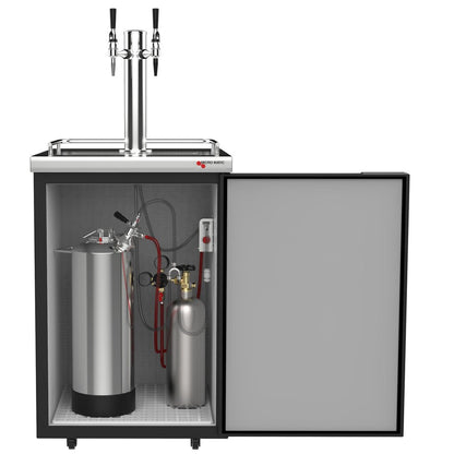 Americano Nitro Cold Brew Coffee Kegerator – 2 Faucets – Black Vinyl open door