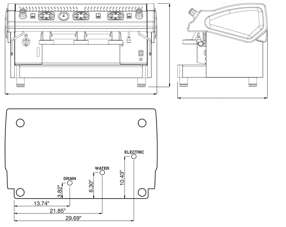 Rosito Bisani Tecnica 3 Group Espresso Machine
