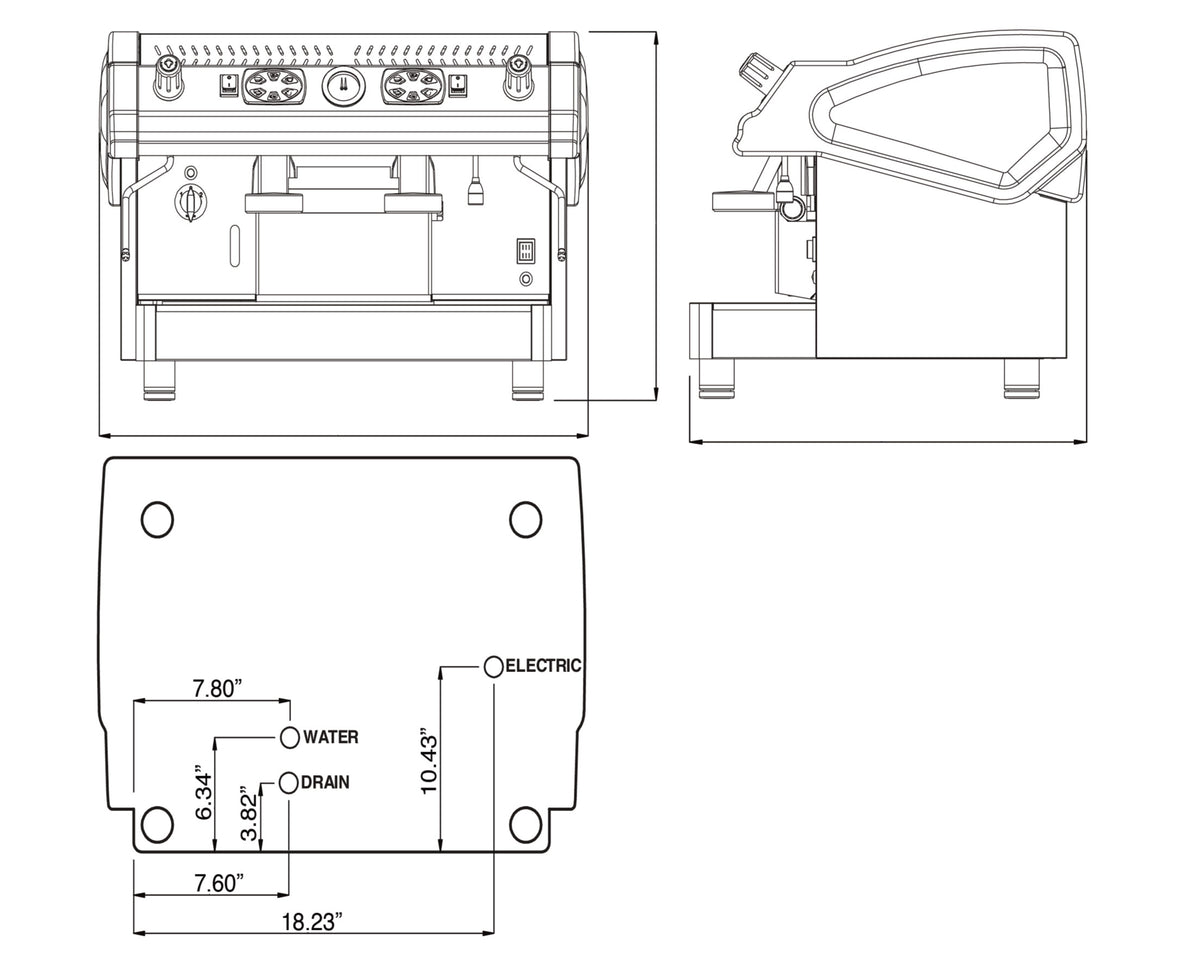 Rosito Bisani Tecnica SB 2 Group Compact Espresso Machine