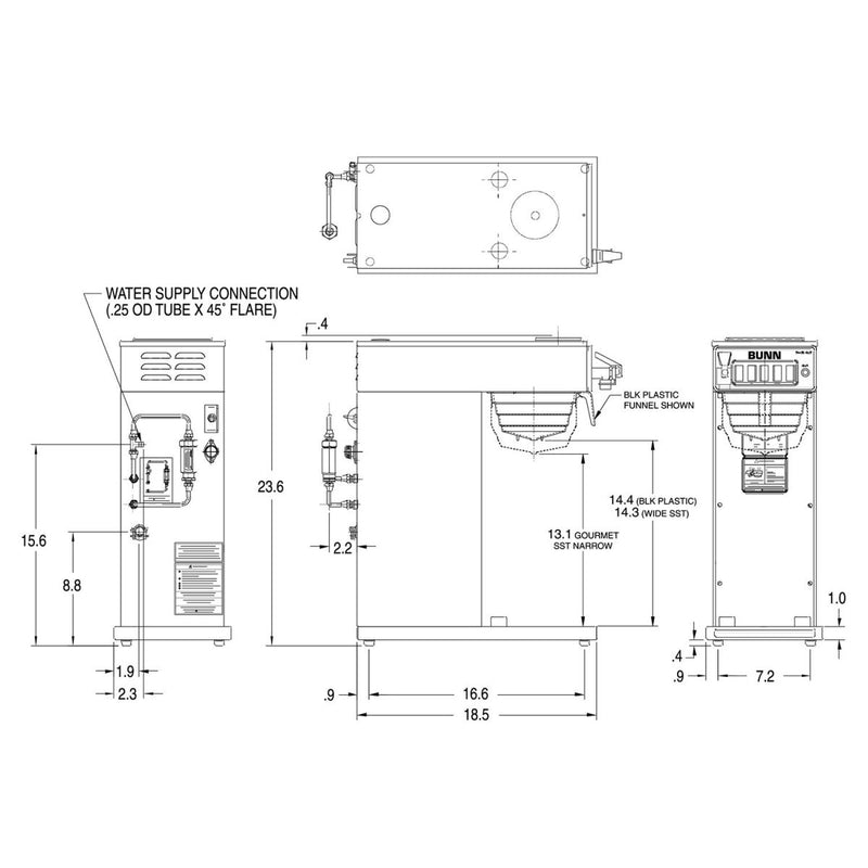 BUNN AXIOM® Dual-Voltage Airpot Coffee Brewer 38700.0010