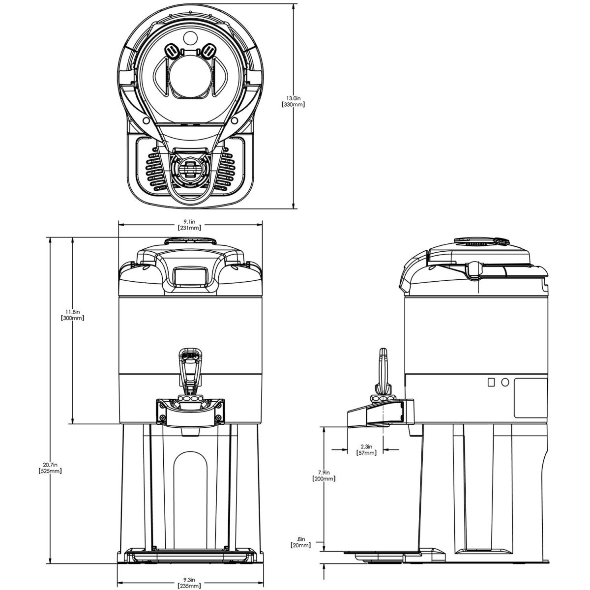BUNN Dual BrewWISE ThermoFresh DBC 120/240V Brewer w/Funnel Locks  34600.0000