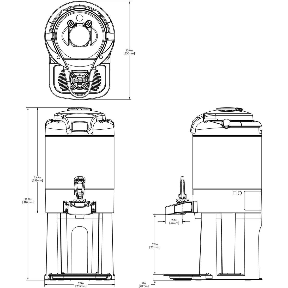 BUNN Dual BrewWISE ThermoFresh DBC 120/240V Brewer w/Funnel Locks  34600.0000