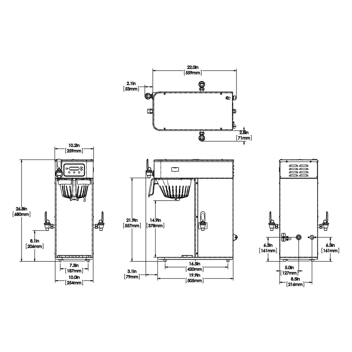 BUNN ICB Infusion Series Coffee Brewer Dual Volt 120V  53100.0100