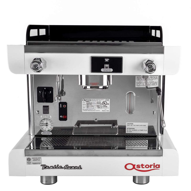 Astoria Espresso Machine White/S.S. Astoria Pratic Avant XTRA AEP1 1 Group Semi-Automatic Commercial Espresso Machine